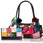 Wallet and Purse Combo!! Animal Skin Signature Patchwork Handbag w/ Front Magnet Pocket